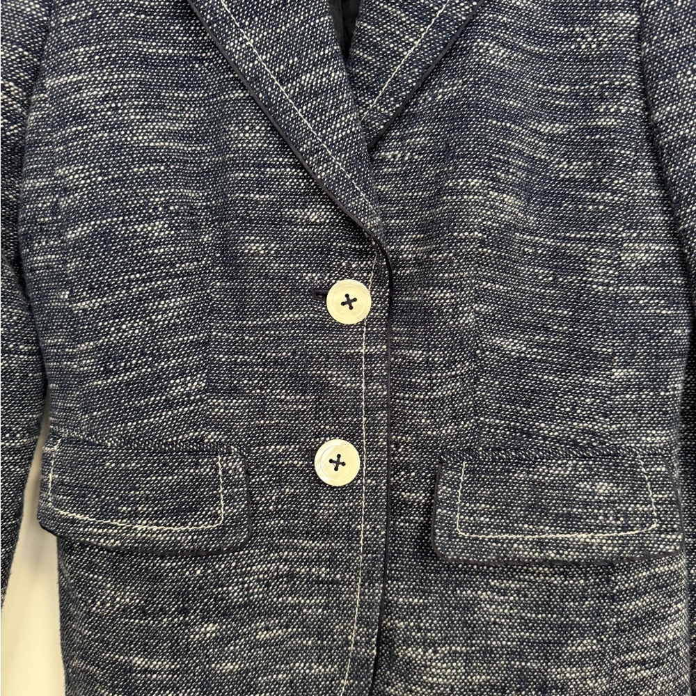 Ann Taylor Navy Tweed Blazer excellent size 2 - Picture 4 of 12
